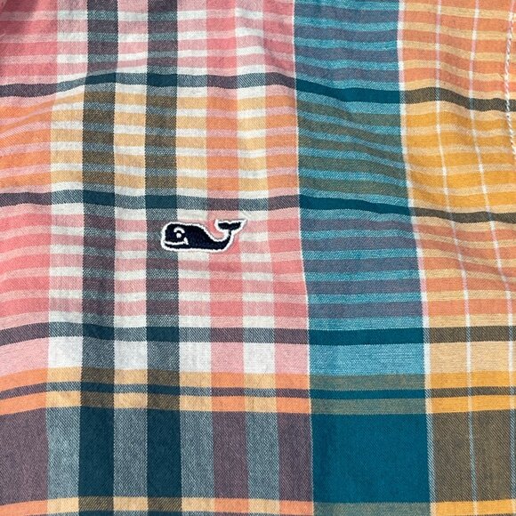 Boy's Outfit Vineyard Vines Shirt Carters Shorts Size 7 Pink Plaid - Picture 4 of 8